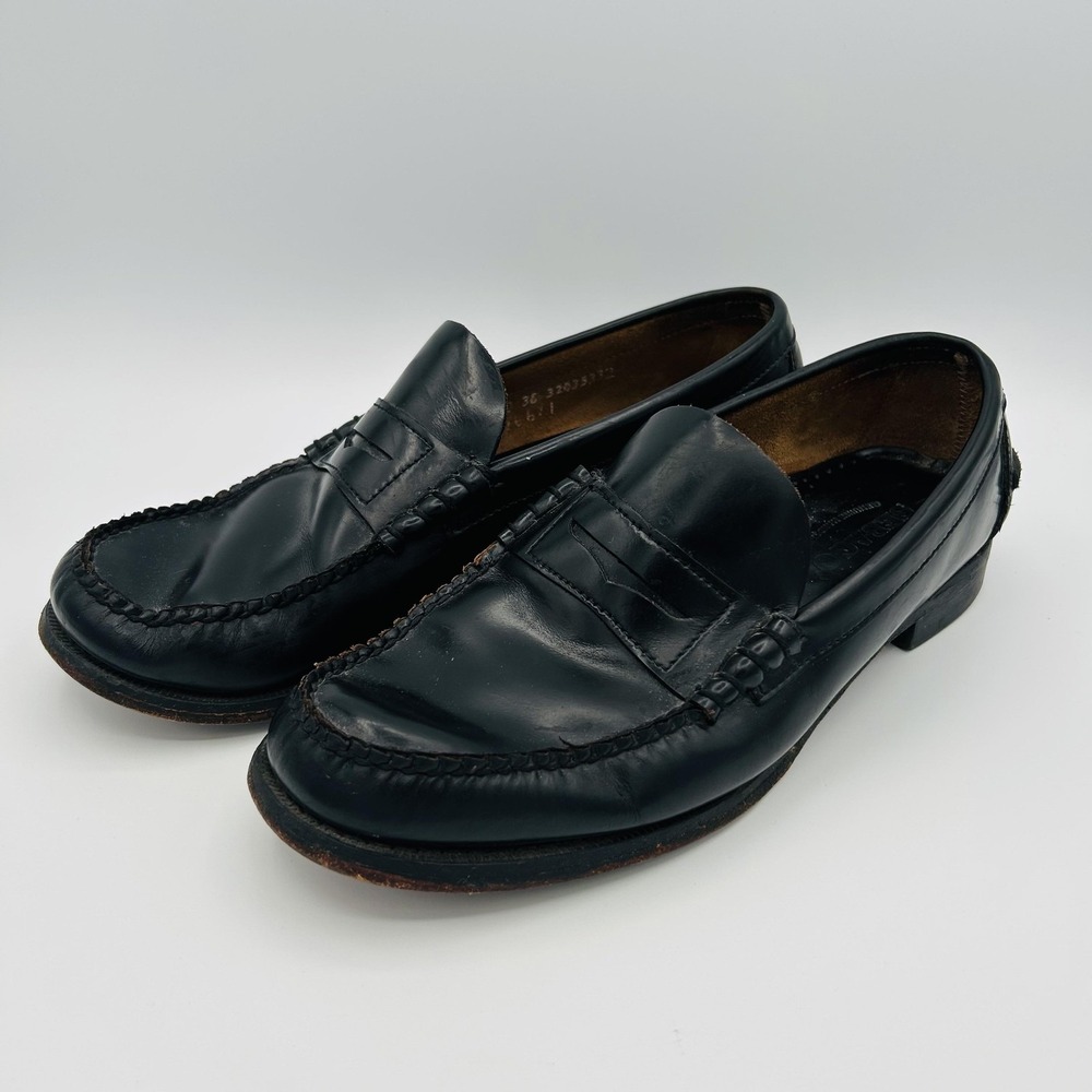 Sebago Shoes Mens Size 10 Black Penny Loafers Handsewn Leather Sole Dress Work